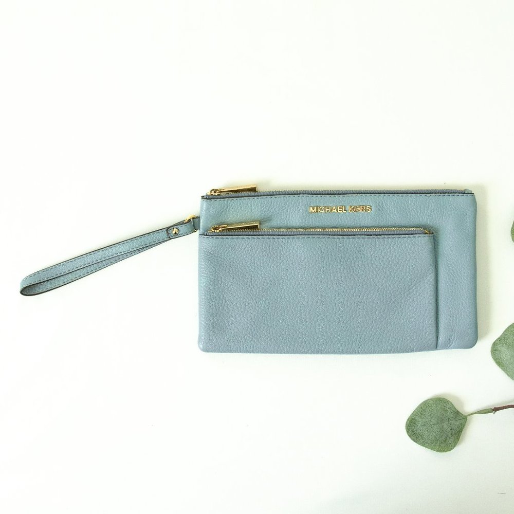 Michael Kors Pebbled Leather Double Zip Wristlet